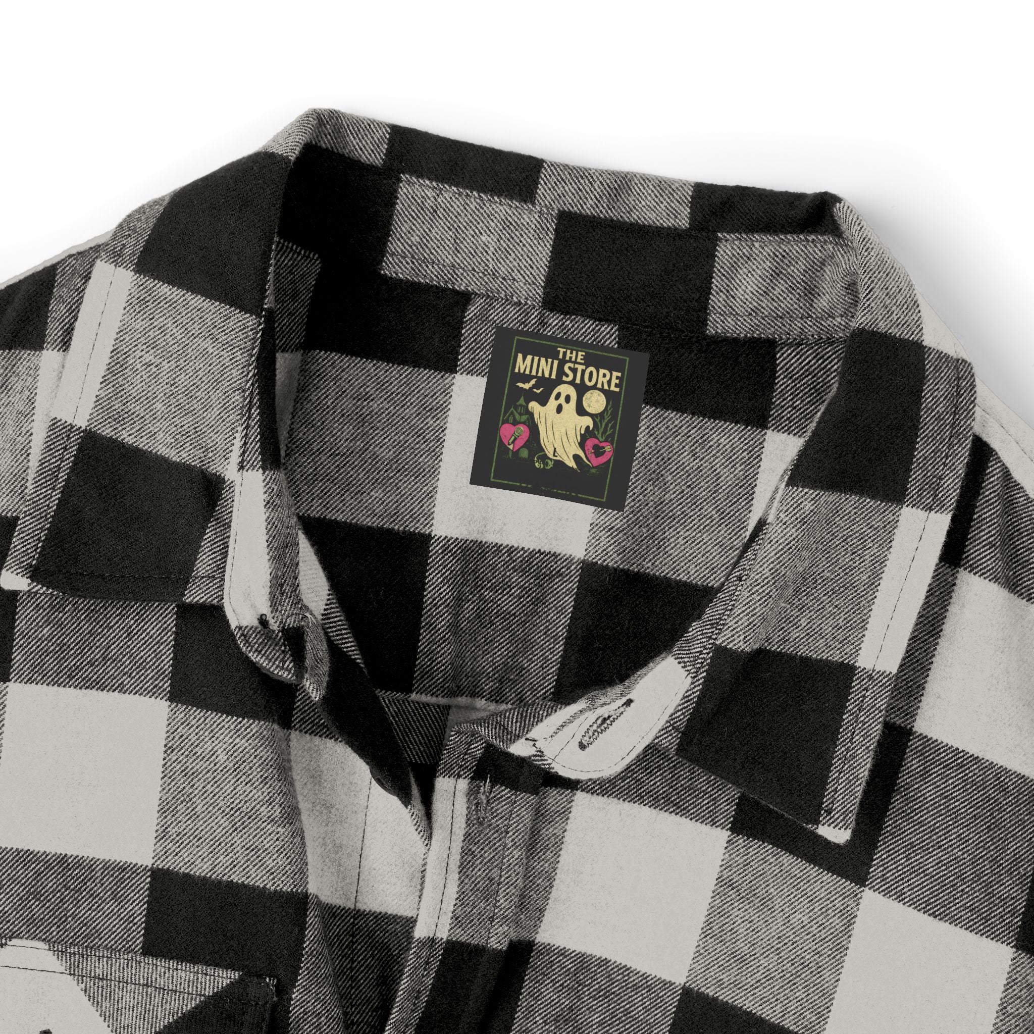 Black & White Buffalo Plaid Flannel Shirt