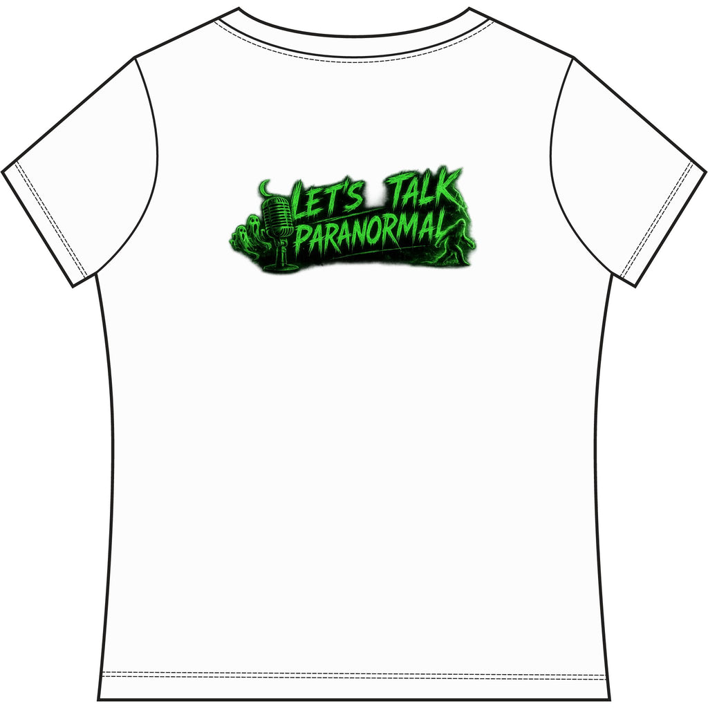 Let's Talk Paranormal V-Neck Tee — Women's Ghost Hunting Tee