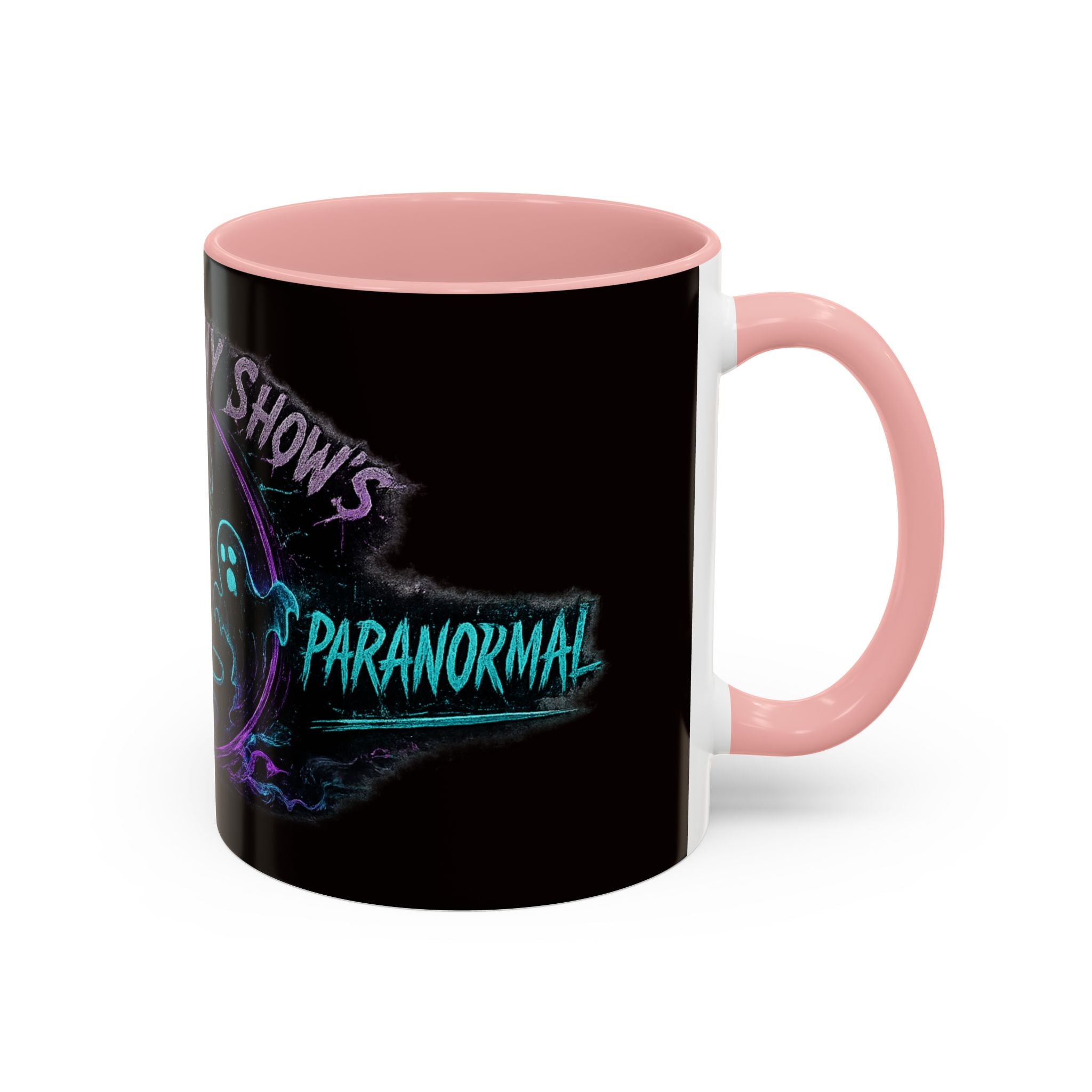Coffee Mug — 'The Mini Vinny Show' Paranormal Podcast Neon Microphone Design
