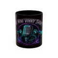 Coffee Mug — 'The Mini Vinny Show' Paranormal Podcast Neon Microphone Design