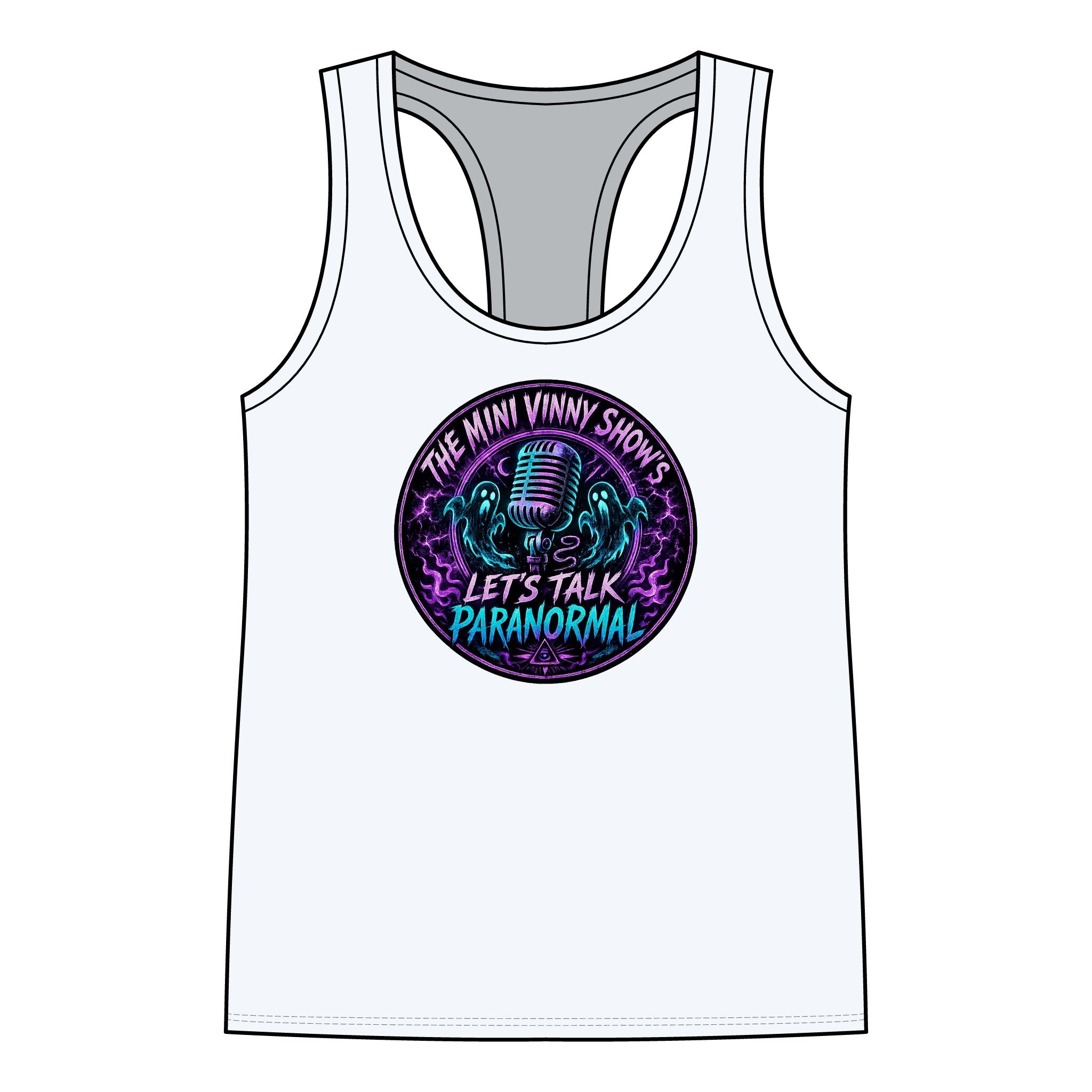 Let's Talk Paranormal Racerback Tank — Women’s Podcast Microphone Tee