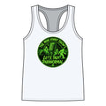 Racerback Tank — “The Mini Vinny Show’s Let’s Talk Paranormal” Neon Green Logo