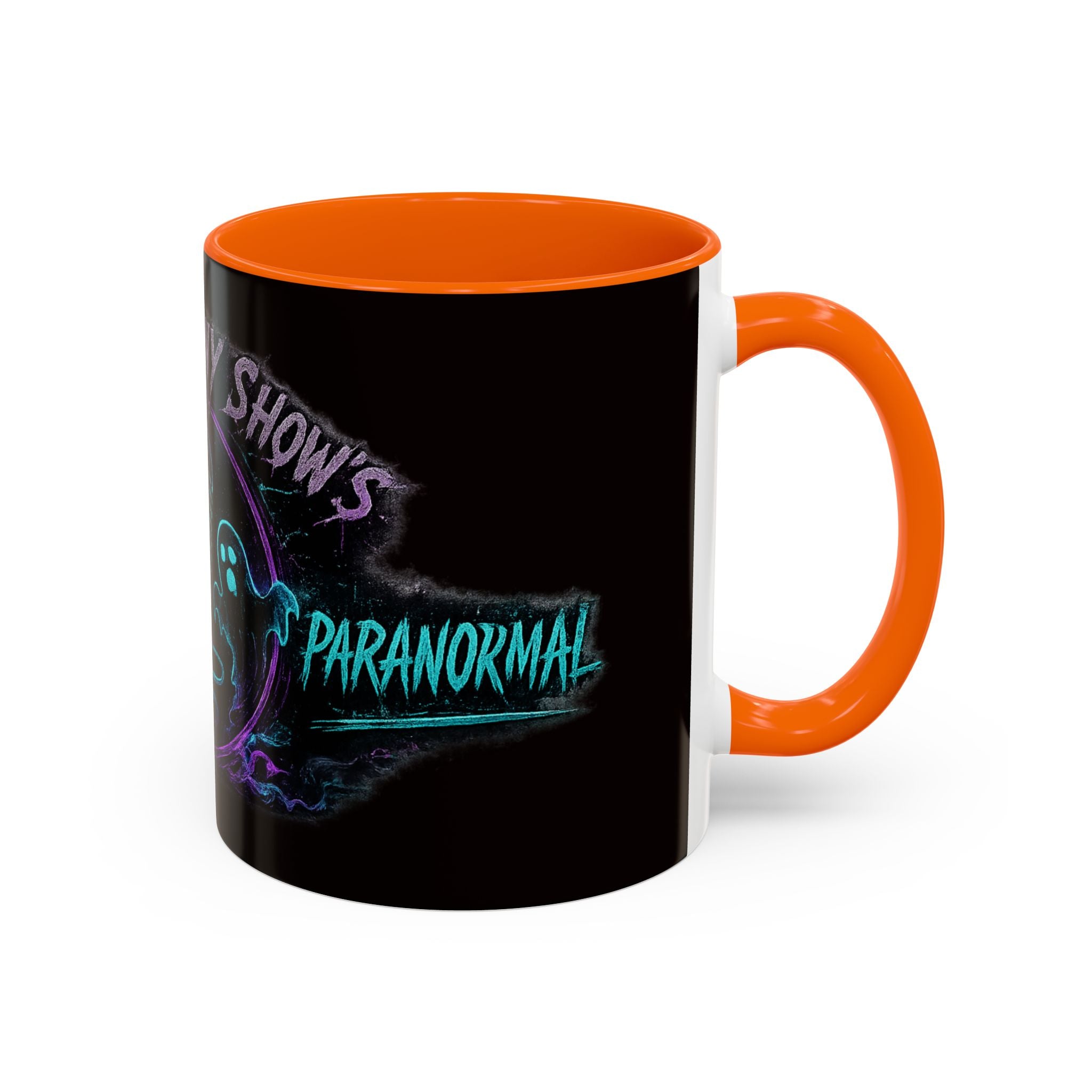 Coffee Mug — 'The Mini Vinny Show' Paranormal Podcast Neon Microphone Design