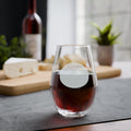 Engraved Stemless Wine Glass 11.5oz — Personalized Sparkle Monogram Glass