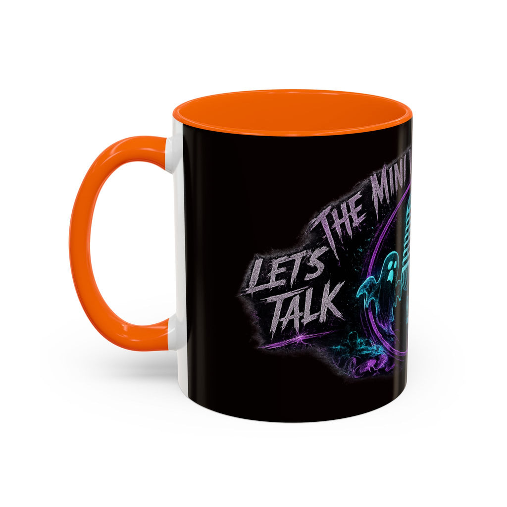 Coffee Mug — 'The Mini Vinny Show' Paranormal Podcast Neon Microphone Design