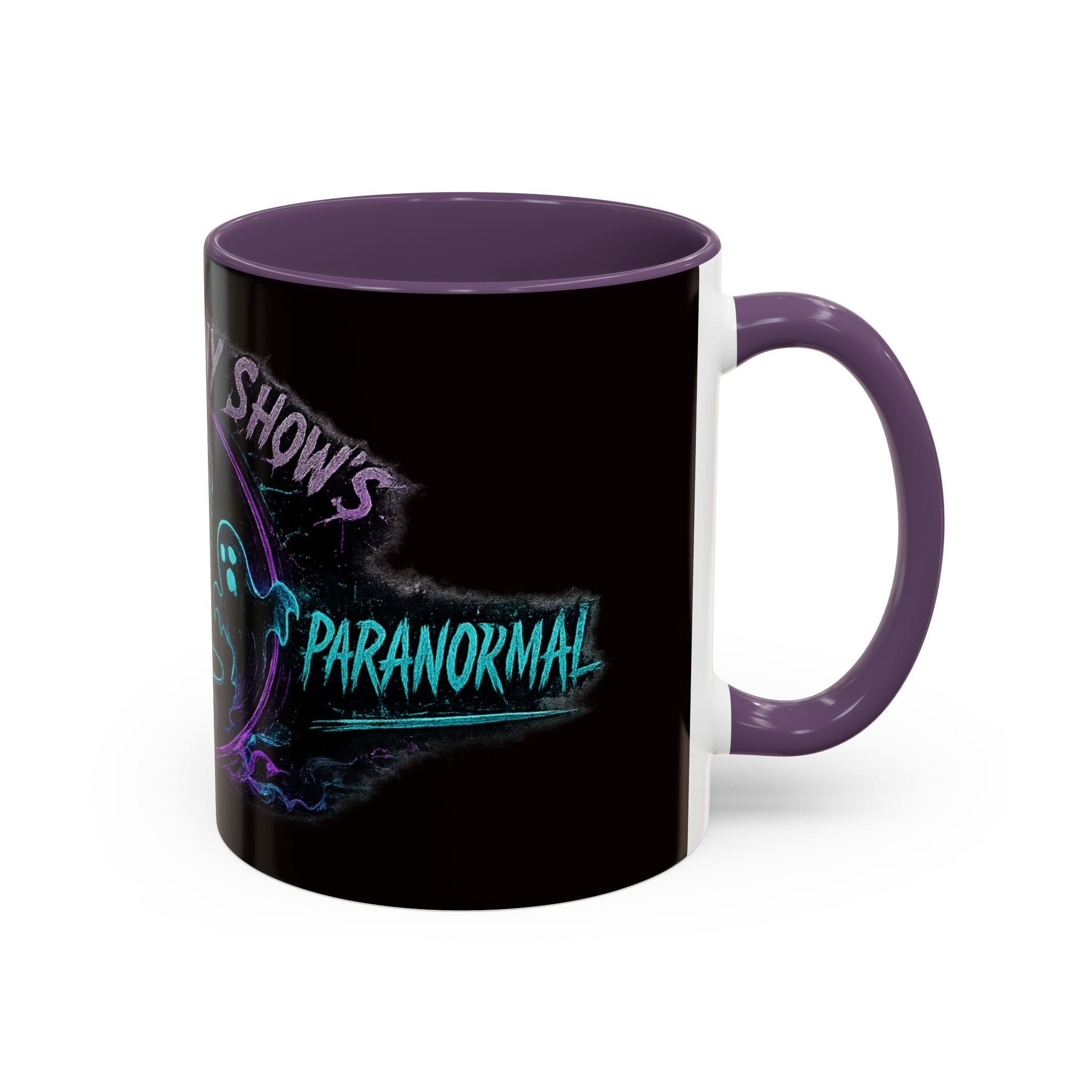 Coffee Mug — 'The Mini Vinny Show' Paranormal Podcast Neon Microphone Design